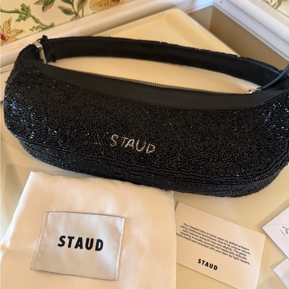 STAUD Black Demy Beaded Loop Wristlet - Picture 7 of 12